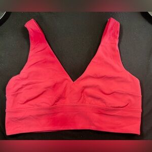 Lululemon V-Neck Sports Bra Size 12 Pink – No Pads